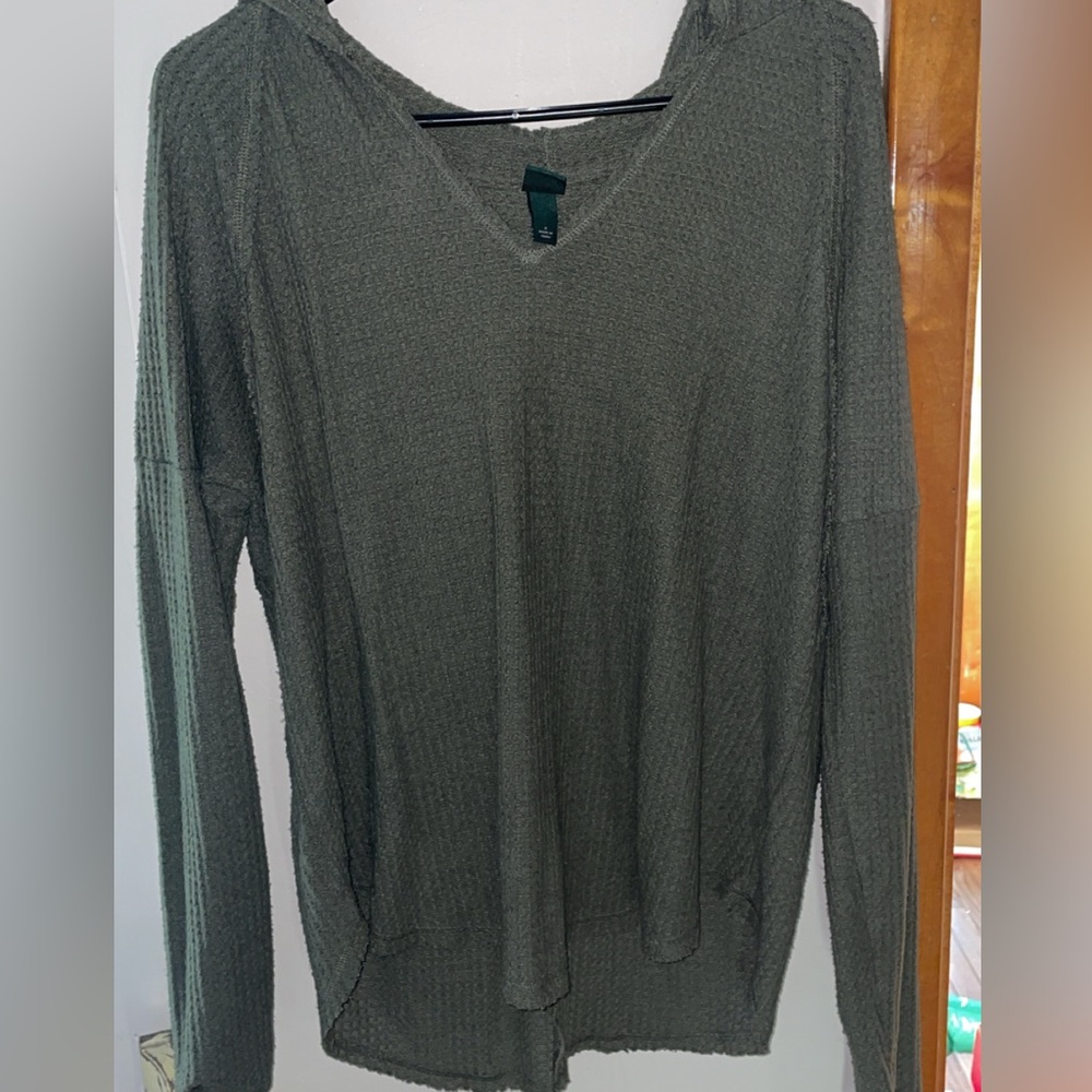 Wild Fable Textured Knit Top in Olive